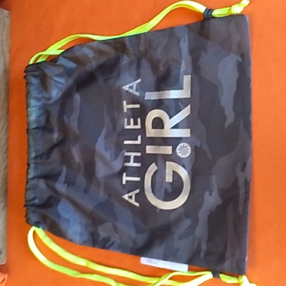 Athleta Bags Athleta Girl Lightweight Cinch Sack Gym Bag Black Camo
